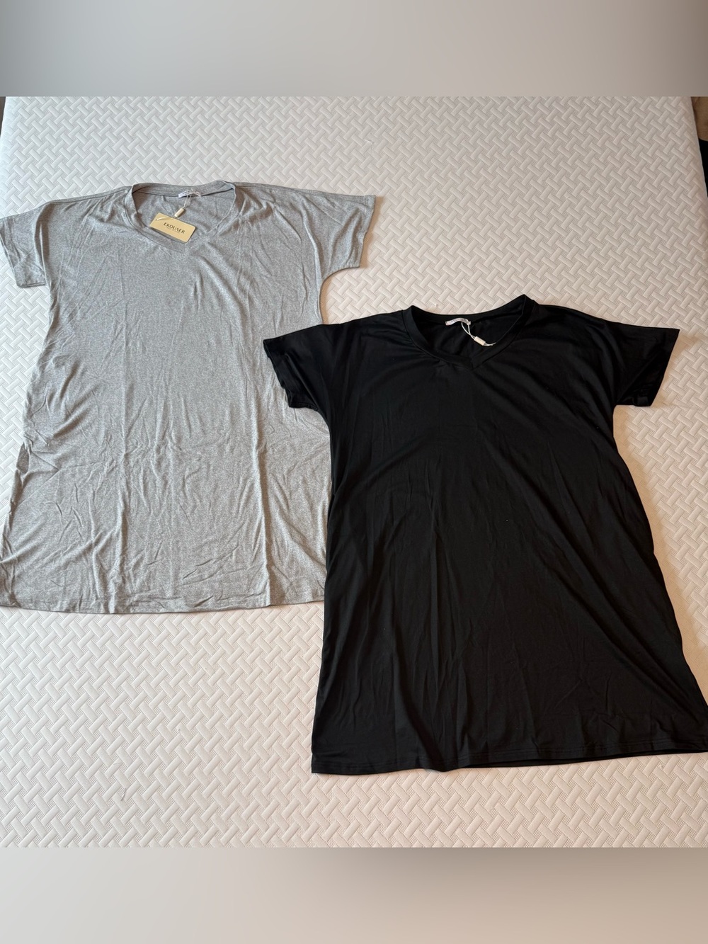 Ekouaer 2 Pack Sleep Shirt Nightgown Set Black Gray Pajamas NWT Lounge Dress
